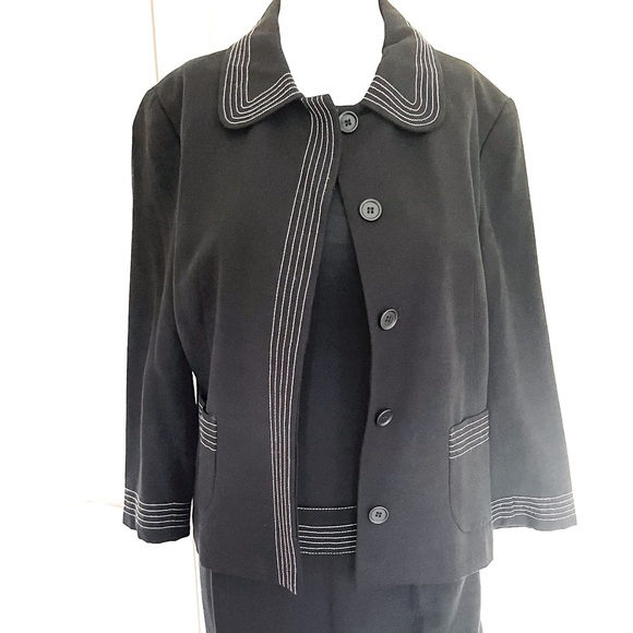 Zara black rayon blazer & pants 2 Pc summer suit for women US 10-12 - Picture 2 of 16